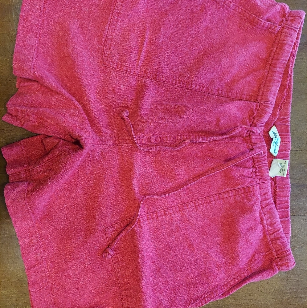 Eddie Bauer Red Drawstring Shorts Size M w/Pockets
